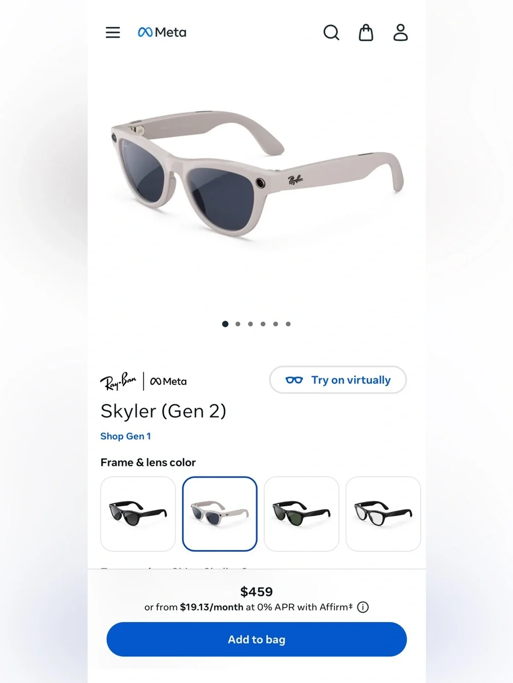 Ray-Ban Skyler Meta Glasses Gen-2